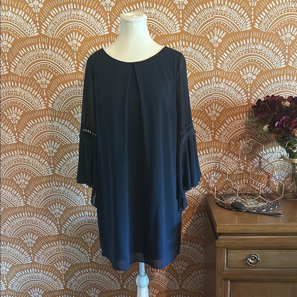 A. Byer Navy Long Sleeve Dress